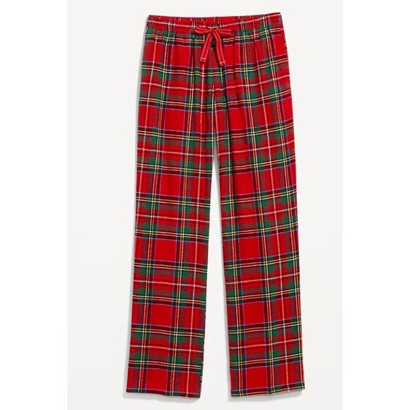 Women's XXL Flannel Pajama Pants Mid Rise w/ pockets Old Navy Red Plaid - Picture 1 of 1